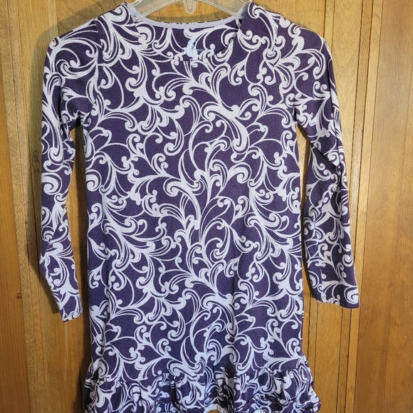 Lands End Purple Swirl Girl's Dress Sz 6X-7 - Picture 1 of 3